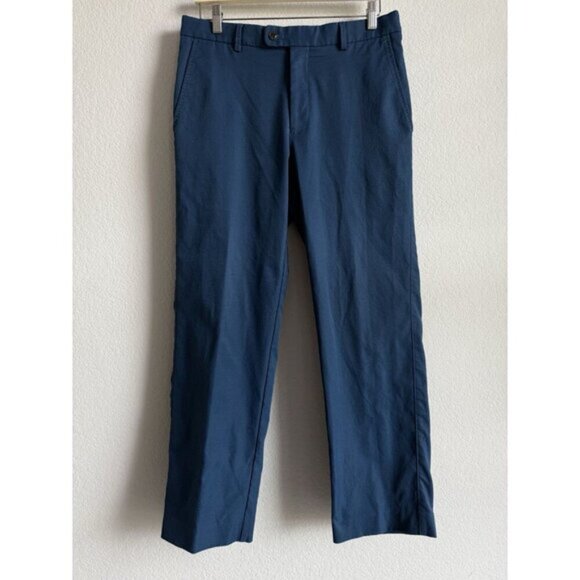 Peter Millar Crown Sport Pants Men 32 X 28.5 Blue Performance Flat Straight Golf - Picture 3 of 10